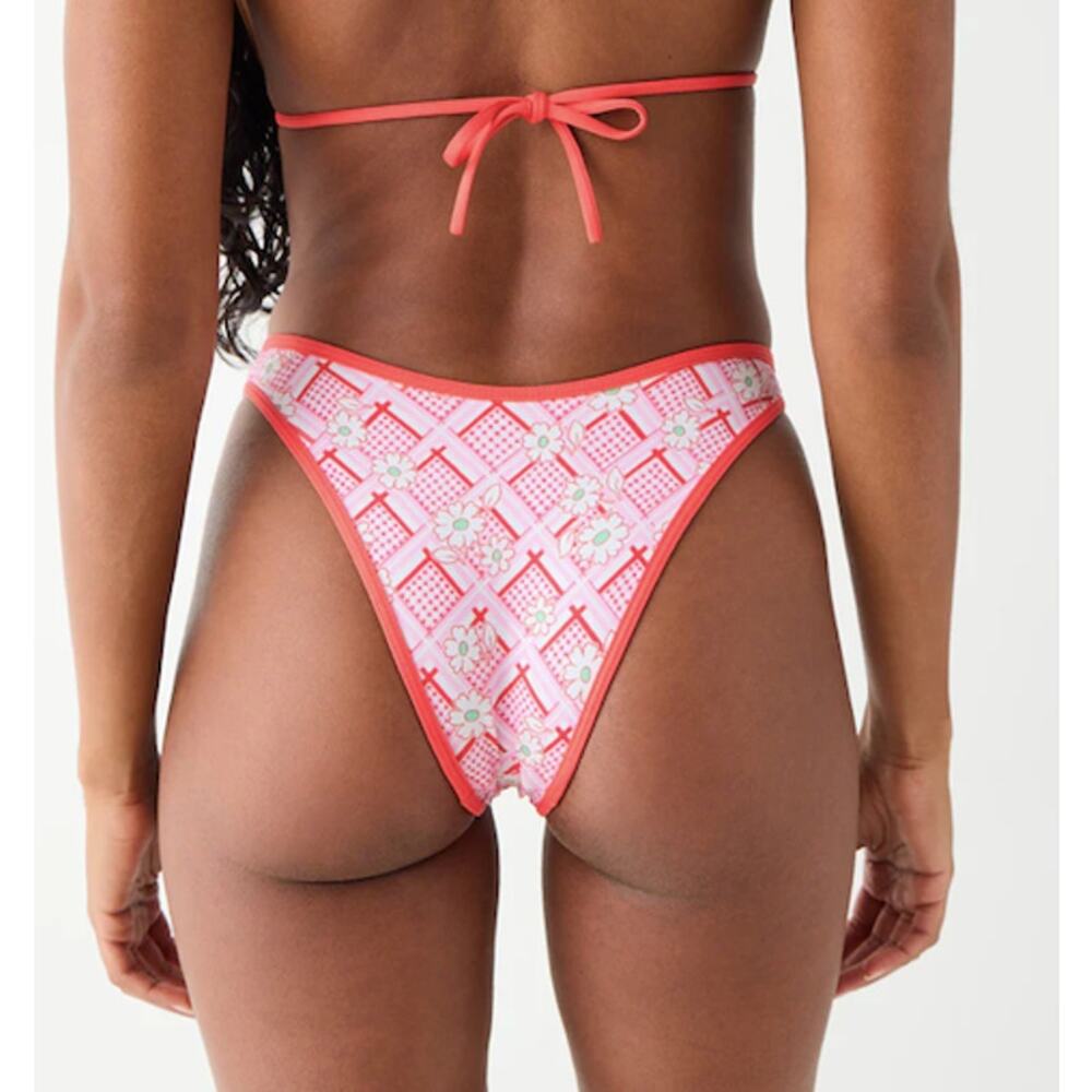 Frankies Bikinis Dove Classic Floral Bikini Swimsuit Bottom Red Rover Size XS